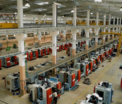 The BFW warehouse showing a lot of machines arranged orderly