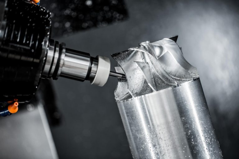 A 5 axis working on a metal