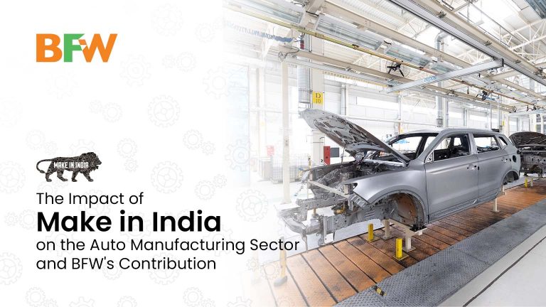 A car in a auto manufacturing warehouse